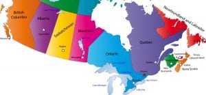 Map of Canadian provinces